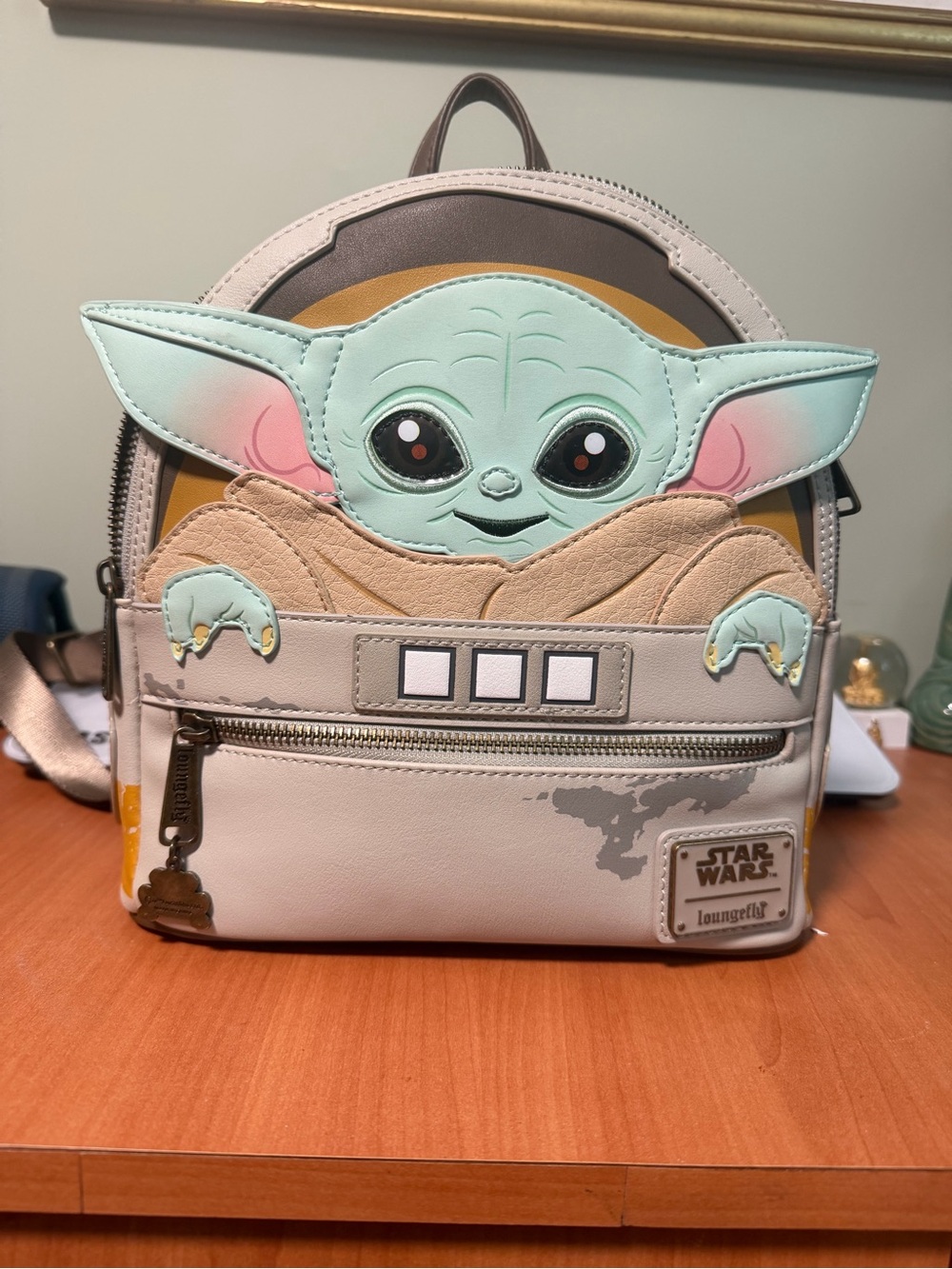 Loungefly Star Wars Grogu Mini Backpack - Light Green, Cream & Pink Accents